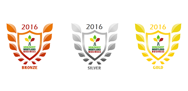 Healthiest Maryland Business Award levels : gold, silver, and bronze